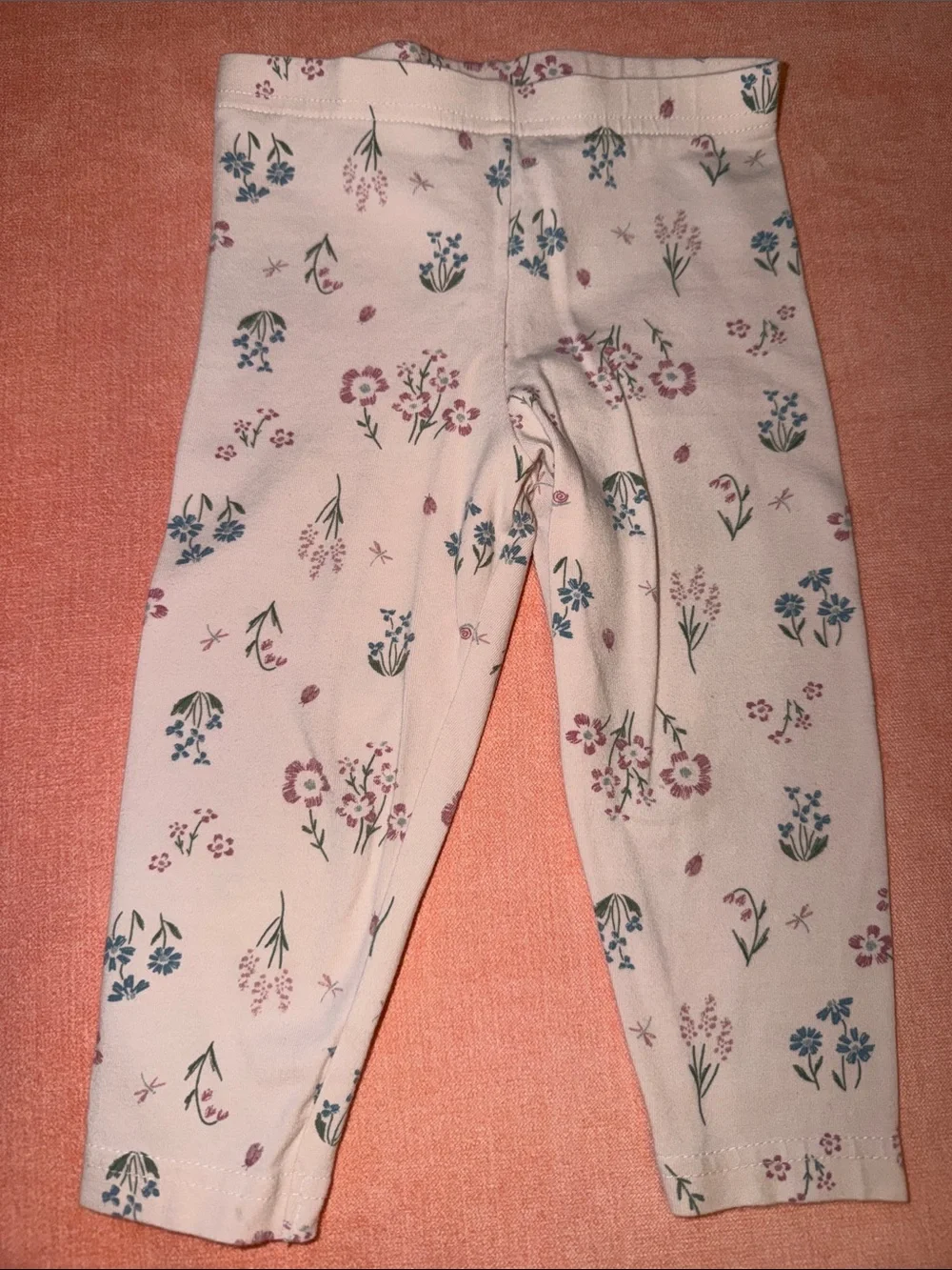 Carter's Dusty Mauve Knit Dress with Floral Cream Leggings 18m